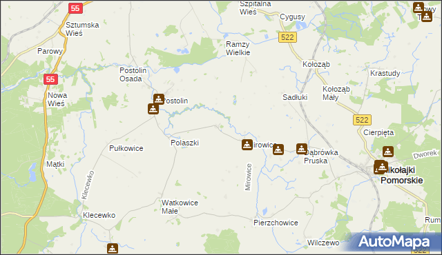 mapa Michorowo, Michorowo na mapie Targeo