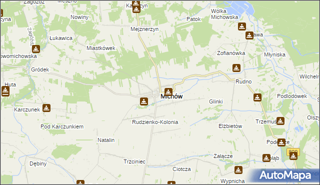 mapa Michów powiat lubartowski, Michów powiat lubartowski na mapie Targeo