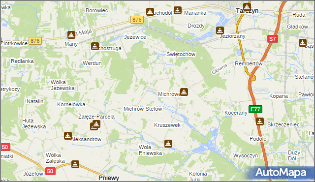 mapa Michrówek, Michrówek na mapie Targeo