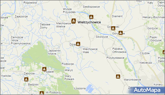 mapa Miechowice Małe, Miechowice Małe na mapie Targeo