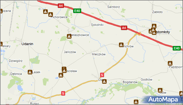 mapa Mieczków gmina Kostomłoty, Mieczków gmina Kostomłoty na mapie Targeo