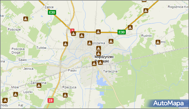 mapa Międzyrzec Podlaski, Międzyrzec Podlaski na mapie Targeo