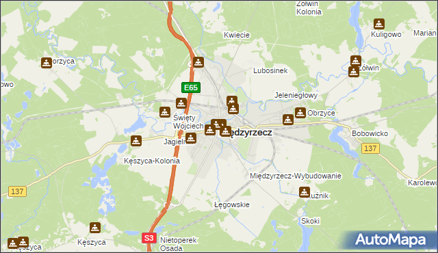 mapa Międzyrzecz, Międzyrzecz na mapie Targeo