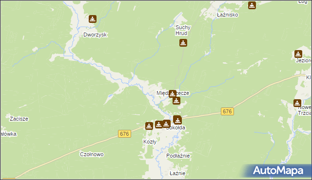 mapa Międzyrzecze gmina Supraśl, Międzyrzecze gmina Supraśl na mapie Targeo