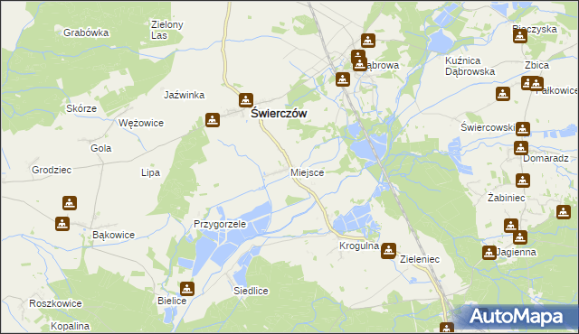 mapa Miejsce gmina Świerczów, Miejsce gmina Świerczów na mapie Targeo