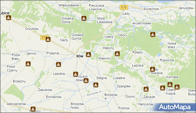 mapa Miękinki, Miękinki na mapie Targeo