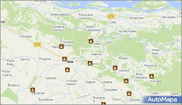 mapa Miękiny, Miękiny na mapie Targeo