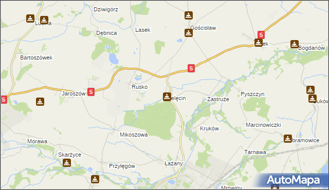 mapa Mielęcin gmina Żarów, Mielęcin gmina Żarów na mapie Targeo