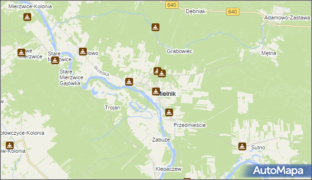 mapa Mielnik powiat siemiatycki, Mielnik powiat siemiatycki na mapie Targeo