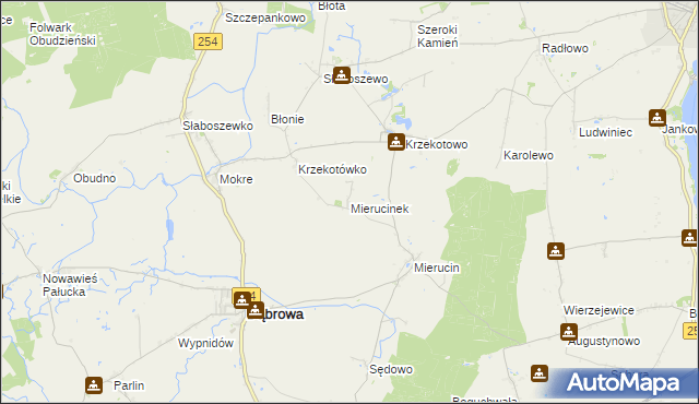 mapa Mierucinek, Mierucinek na mapie Targeo