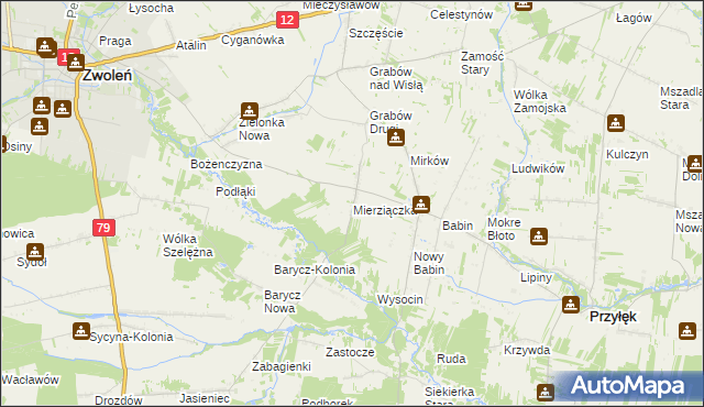 mapa Mierziączka, Mierziączka na mapie Targeo