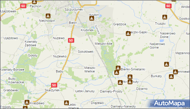 mapa Mieszki-Różki, Mieszki-Różki na mapie Targeo