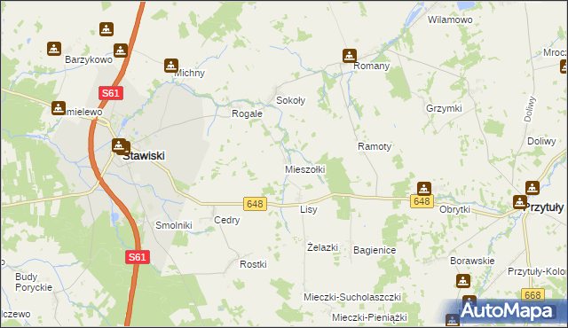 mapa Mieszołki, Mieszołki na mapie Targeo