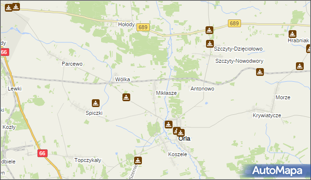 mapa Mikłasze, Mikłasze na mapie Targeo