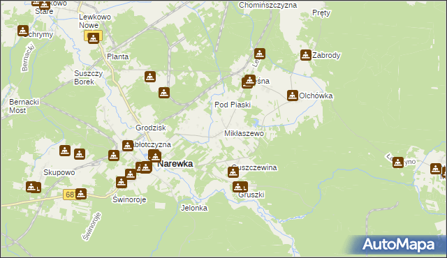 mapa Mikłaszewo, Mikłaszewo na mapie Targeo