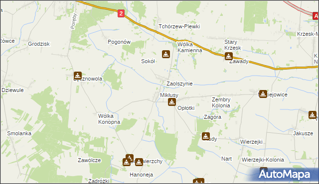 mapa Mikłusy, Mikłusy na mapie Targeo