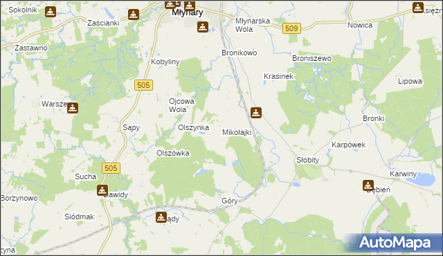 mapa Mikołajki gmina Młynary, Mikołajki gmina Młynary na mapie Targeo
