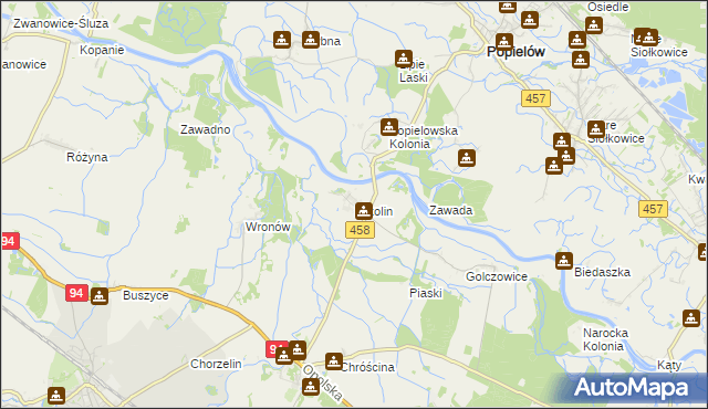 mapa Mikolin, Mikolin na mapie Targeo