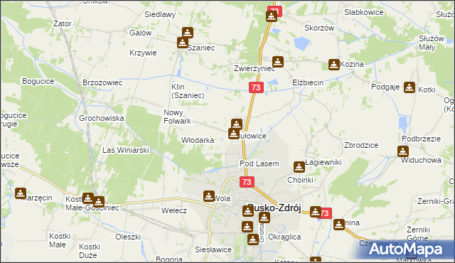 mapa Mikułowice gmina Busko-Zdrój, Mikułowice gmina Busko-Zdrój na mapie Targeo