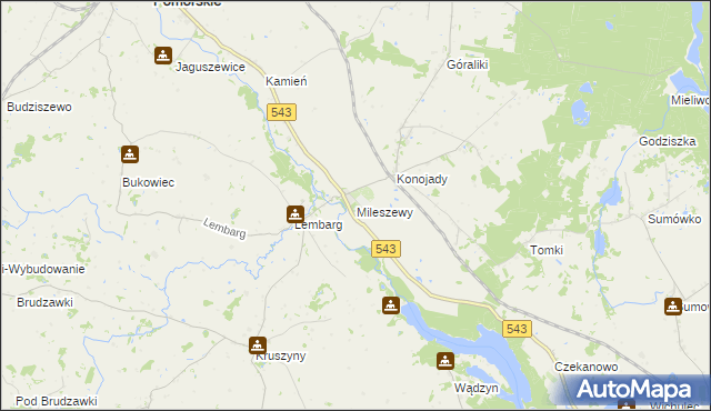 mapa Mileszewy, Mileszewy na mapie Targeo