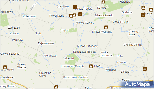 mapa Milewo-Brzegędy, Milewo-Brzegędy na mapie Targeo