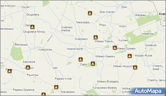 mapa Milewo-Rączki, Milewo-Rączki na mapie Targeo