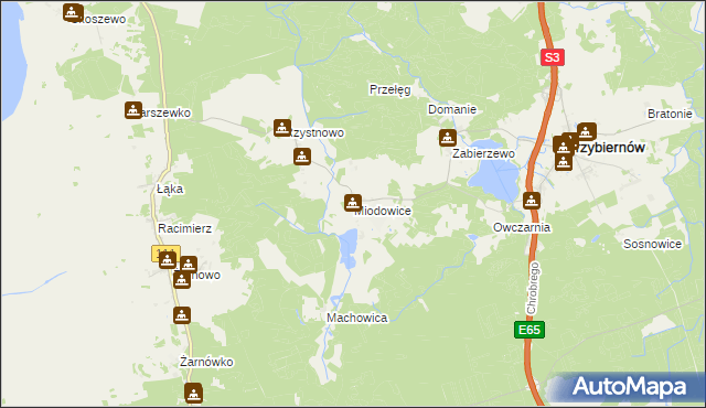 mapa Miodowice, Miodowice na mapie Targeo