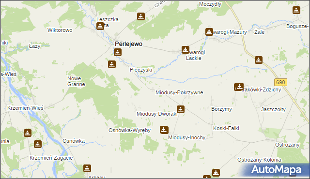 mapa Miodusy-Pokrzywne, Miodusy-Pokrzywne na mapie Targeo