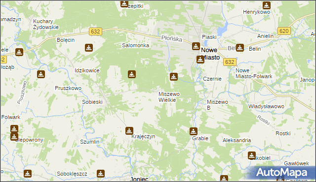 mapa Miszewo Wielkie, Miszewo Wielkie na mapie Targeo