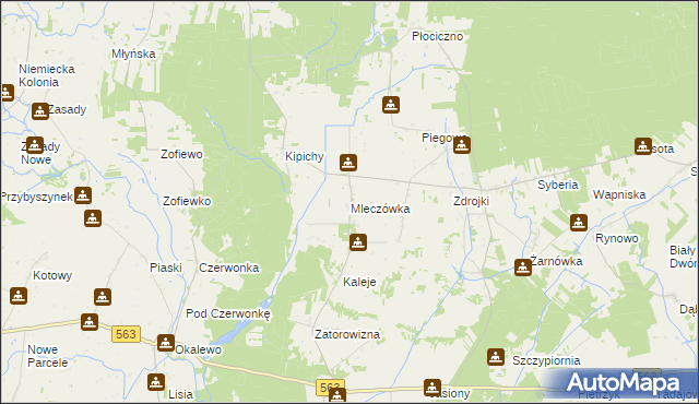 mapa Mleczówka, Mleczówka na mapie Targeo