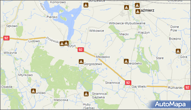mapa Młodasko, Młodasko na mapie Targeo