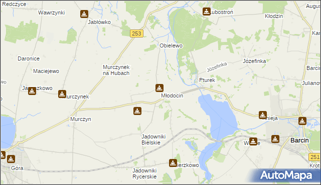 mapa Młodocin, Młodocin na mapie Targeo