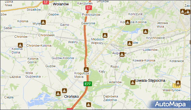 mapa Młodocin Mniejszy, Młodocin Mniejszy na mapie Targeo