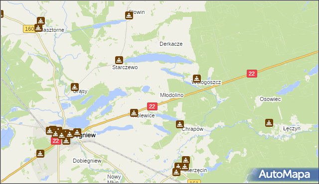 mapa Młodolino, Młodolino na mapie Targeo