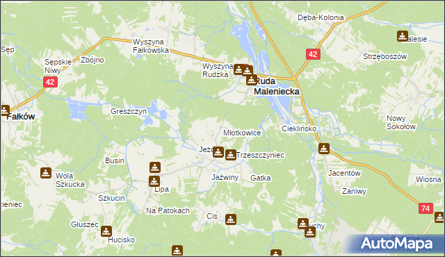 mapa Młotkowice, Młotkowice na mapie Targeo