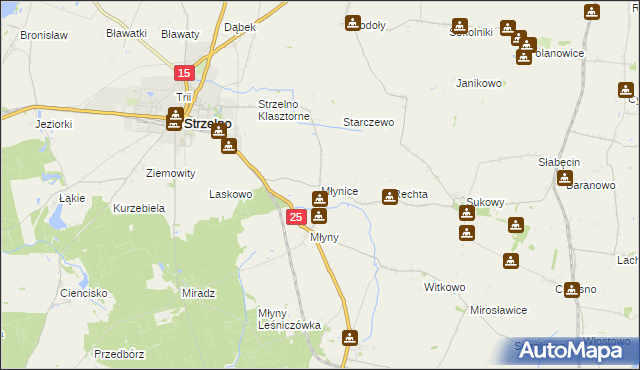 mapa Młynice, Młynice na mapie Targeo