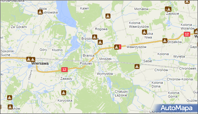 mapa Mniszek gmina Wolanów, Mniszek gmina Wolanów na mapie Targeo