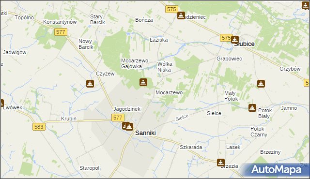 mapa Mocarzewo, Mocarzewo na mapie Targeo