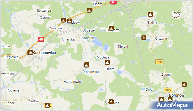 mapa Mochała, Mochała na mapie Targeo