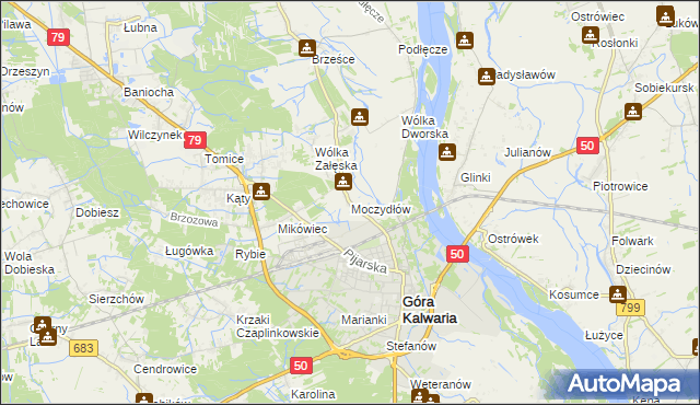 mapa Moczydłów, Moczydłów na mapie Targeo