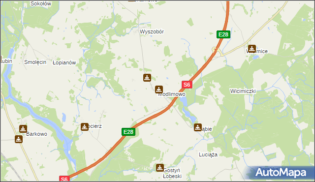 mapa Modlimowo gmina Płoty, Modlimowo gmina Płoty na mapie Targeo