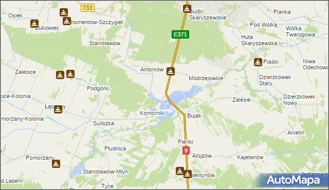 mapa Modrzejowice Osada, Modrzejowice Osada na mapie Targeo