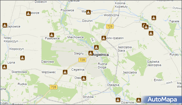 mapa Mogielnica powiat grójecki, Mogielnica powiat grójecki na mapie Targeo