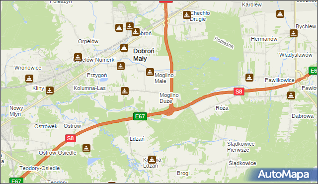 mapa Mogilno Duże, Mogilno Duże na mapie Targeo