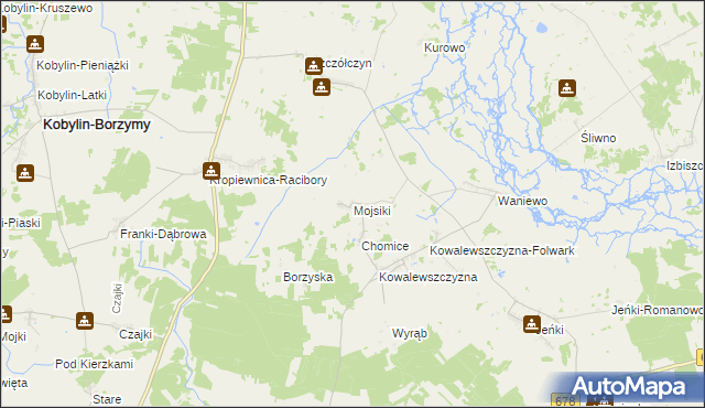 mapa Mojsiki, Mojsiki na mapie Targeo