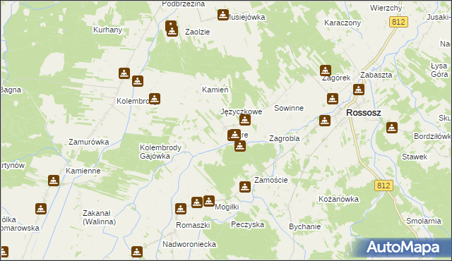 mapa Mokre gmina Rossosz, Mokre gmina Rossosz na mapie Targeo