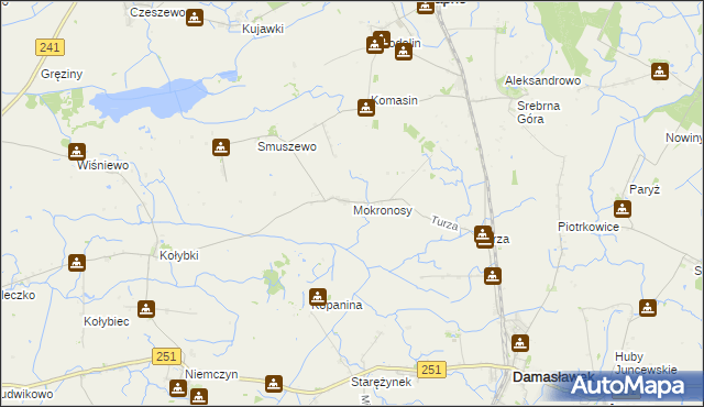 mapa Mokronosy, Mokronosy na mapie Targeo