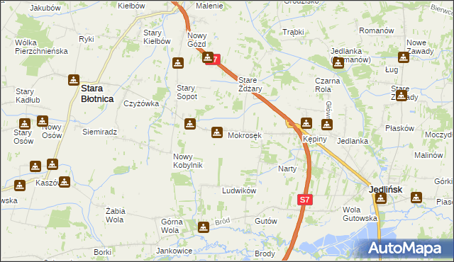 mapa Mokrosęk, Mokrosęk na mapie Targeo