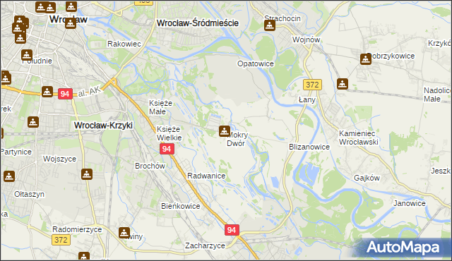 mapa Mokry Dwór gmina Siechnice, Mokry Dwór gmina Siechnice na mapie Targeo