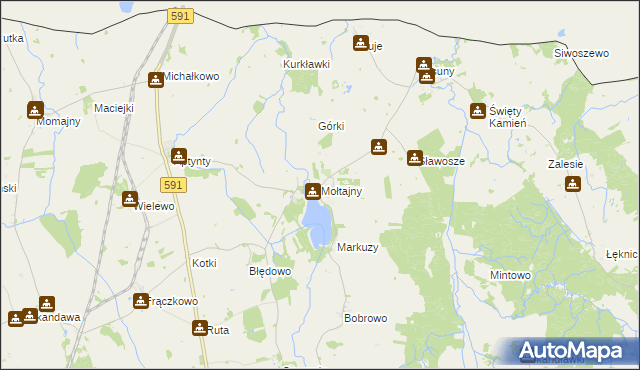 mapa Mołtajny, Mołtajny na mapie Targeo